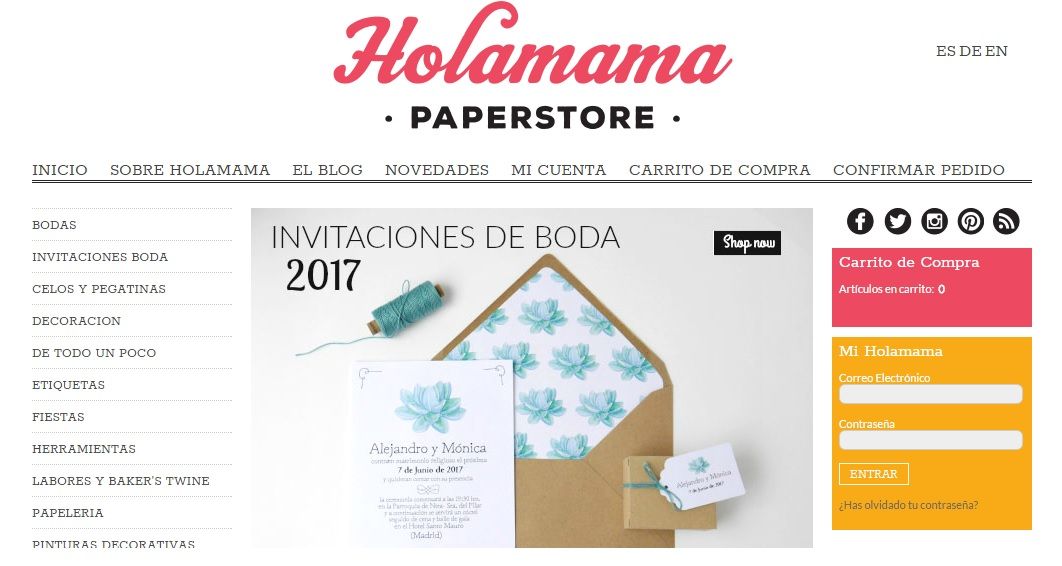 Tienda para fiestas y celebraciones. Holamama.