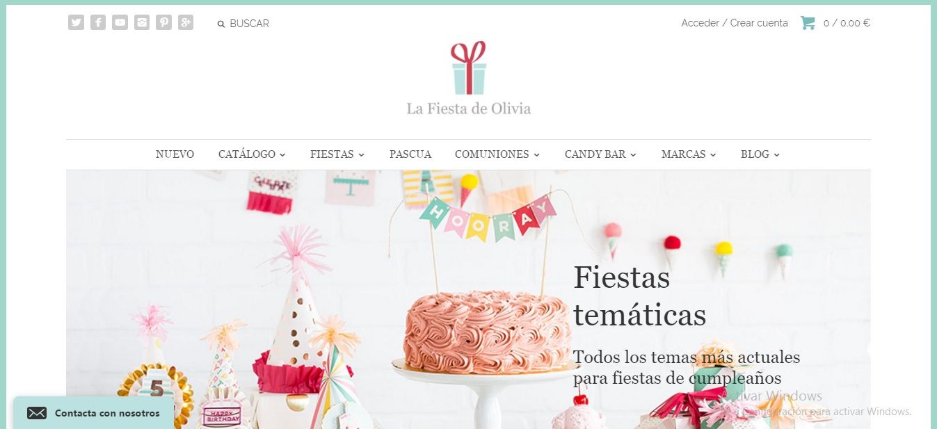 Tienda para fiestas y celebraciones. La fiesta de Olivia