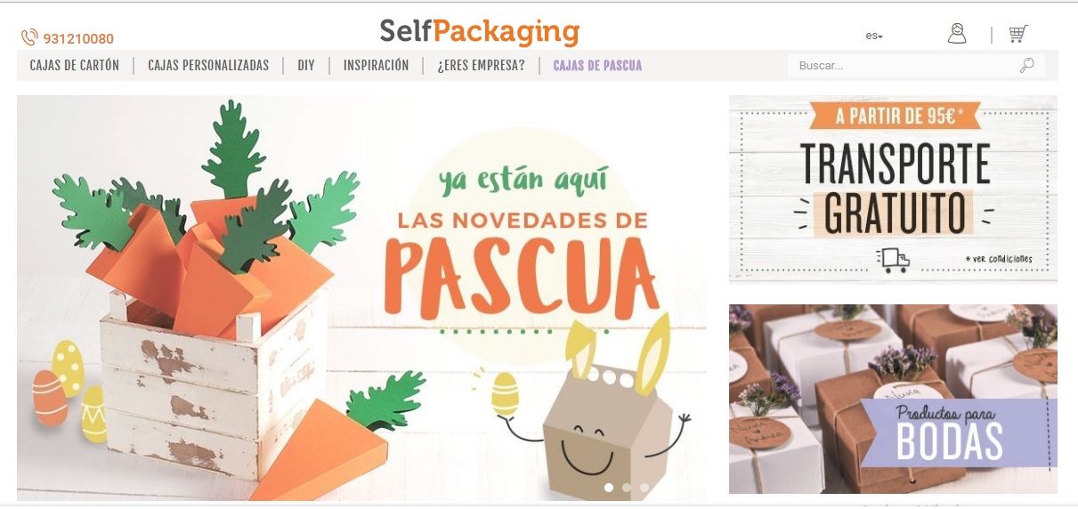 Tiendas para fiestas y regalos. Empaquetado bonito. Selfpackaging