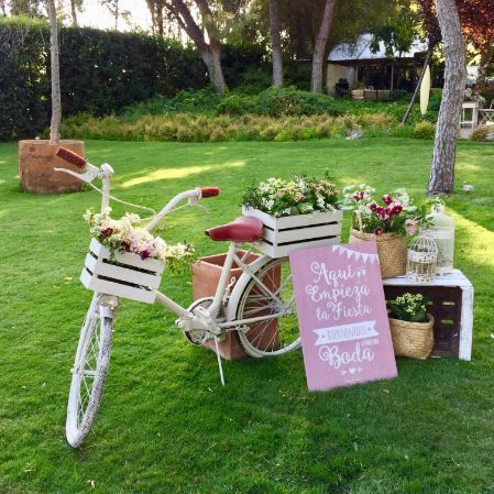 decoración boda bici